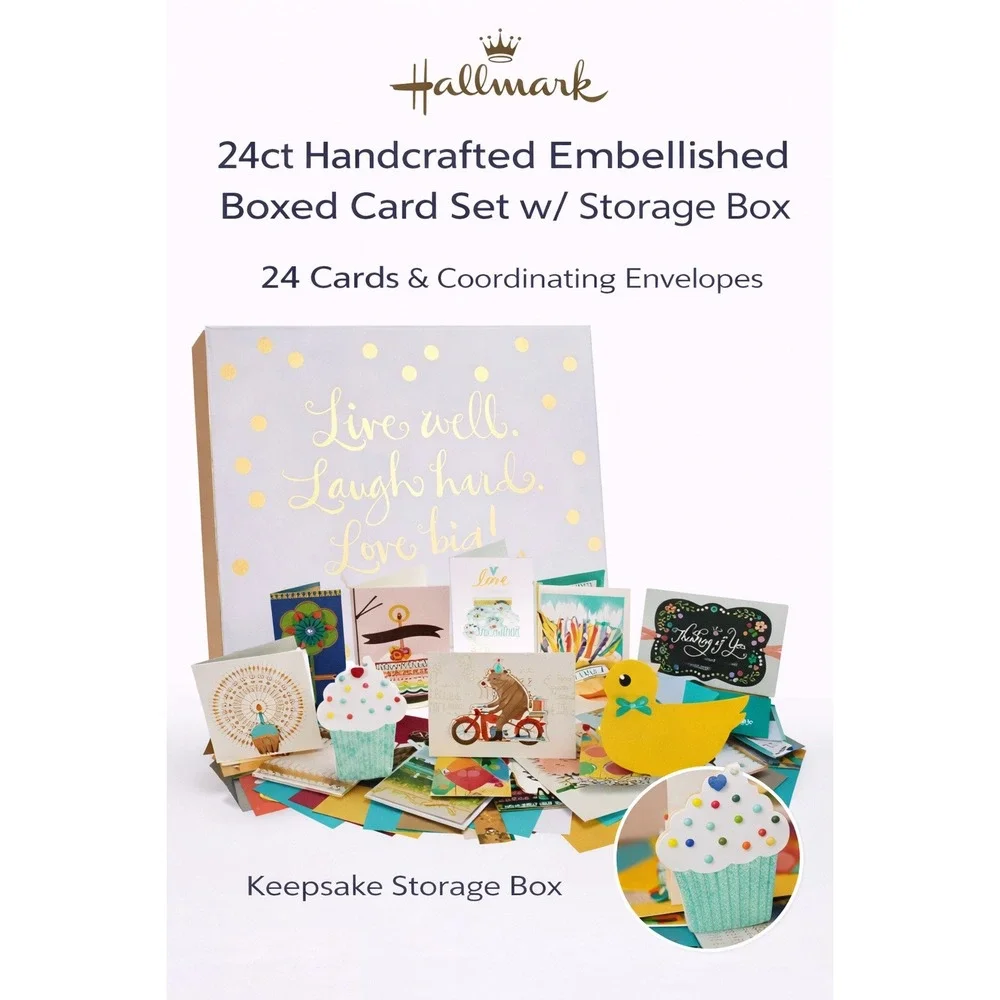Handcrafted Deluxe Greeting Card Assortment Box Set Christmas Birthday‎ Holiday